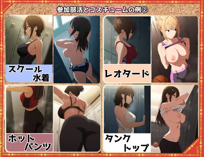 盗撮＆汗蒸れフェチ特化 2020年代アニメ作画特集 スポーツ巨乳少女たちの運動部盗撮 --色白少女編- 500枚を撮影-