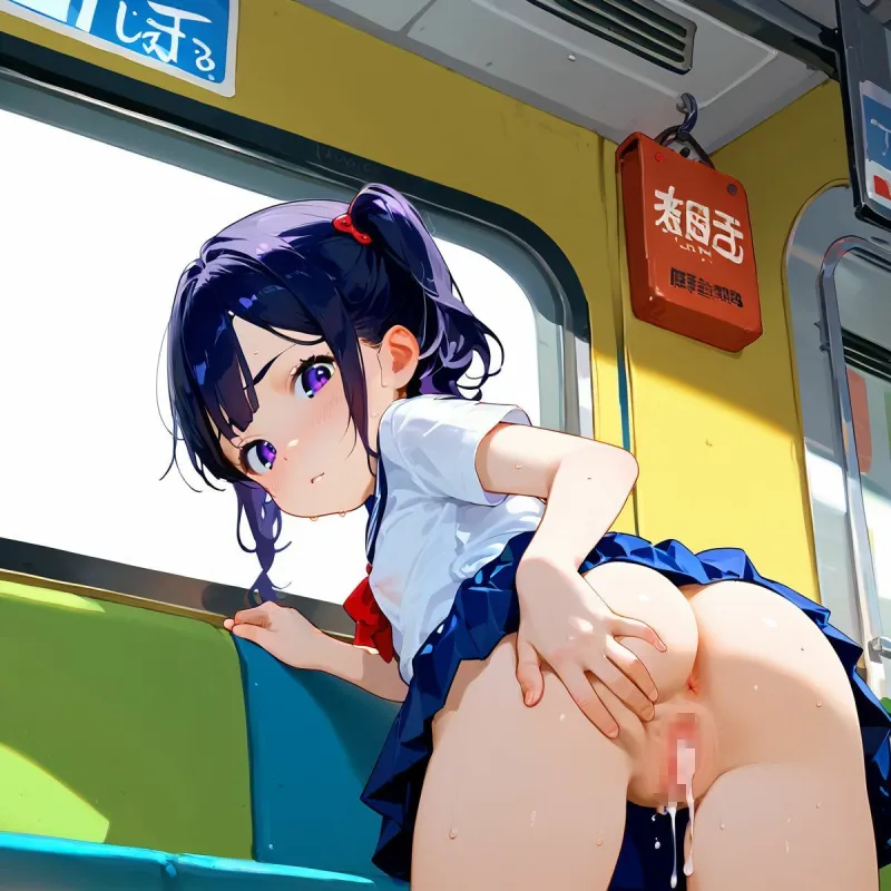 ちっぱい娘、電車痴漢に沼る01