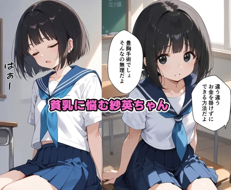 貧乳に悩む女の子に豊胸マッサージをしてあげたついでに中出しした話