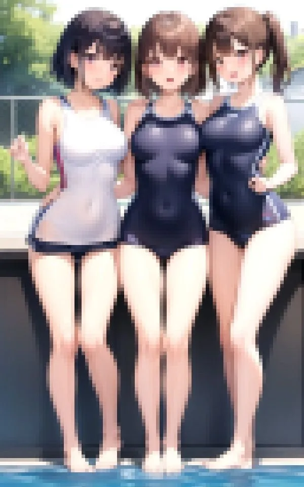 【催眠アプリ】水泳部の美少女達が野外プレイ