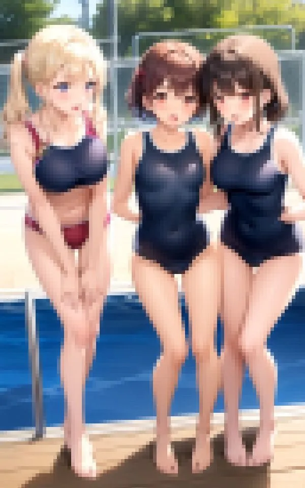 【催眠アプリ】水泳部の美少女達が野外プレイ